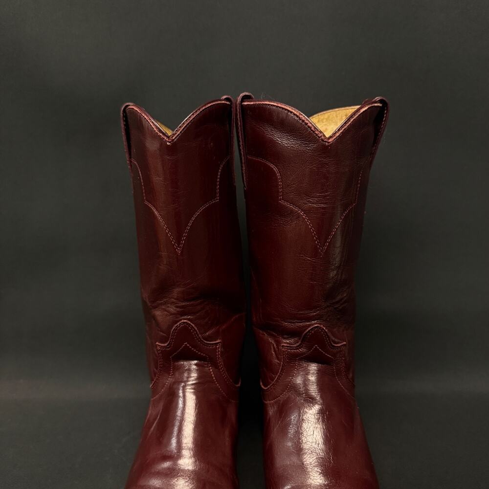 Tony Lama Womens 6B Red Burgundy Leather Western Cowboy Rodeo Boots - Picture 3 of 10
